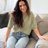 The Yasmine Raw Edge Boxy Short Sleeve Knit Sweater - Love and Lee Apparel