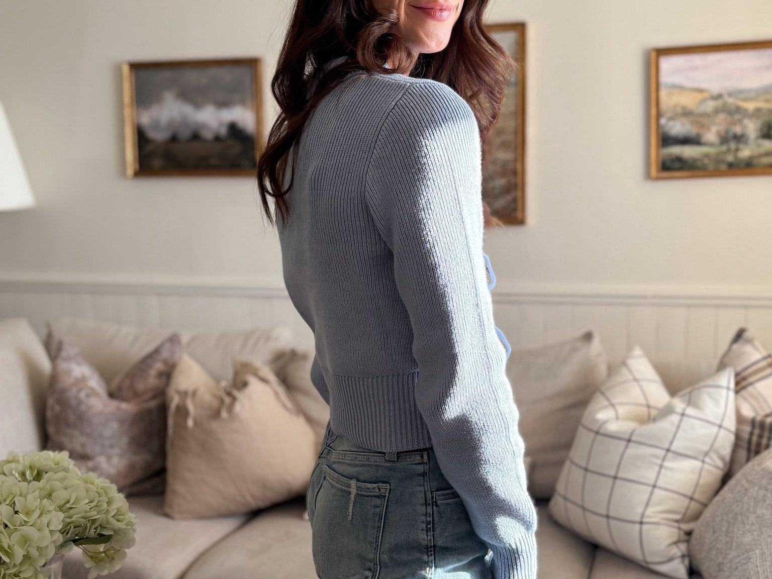 The Mimi Collared Front Tie Detail Cropped Knit Cardigan - Love and Lee Apparel