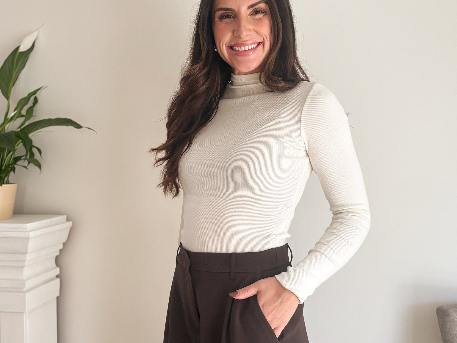 The 'On the Clock' Ribbed Mock Neck Long Sleeve Top - Love and Lee Apparel