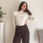 The 'On the Clock' Ribbed Mock Neck Long Sleeve Top - Love and Lee Apparel