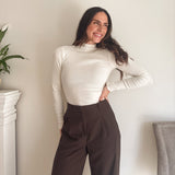 The 'On the Clock' Ribbed Mock Neck Long Sleeve Top - Love and Lee Apparel
