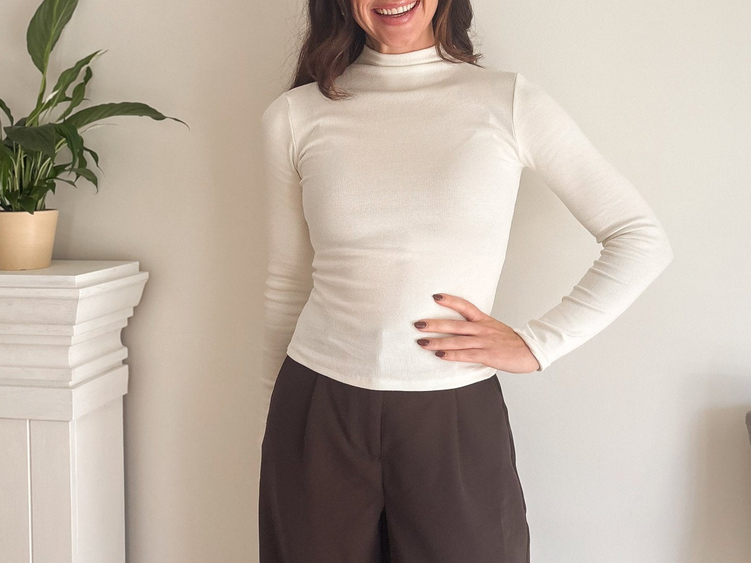 The 'On the Clock' Ribbed Mock Neck Long Sleeve Top - Love and Lee Apparel