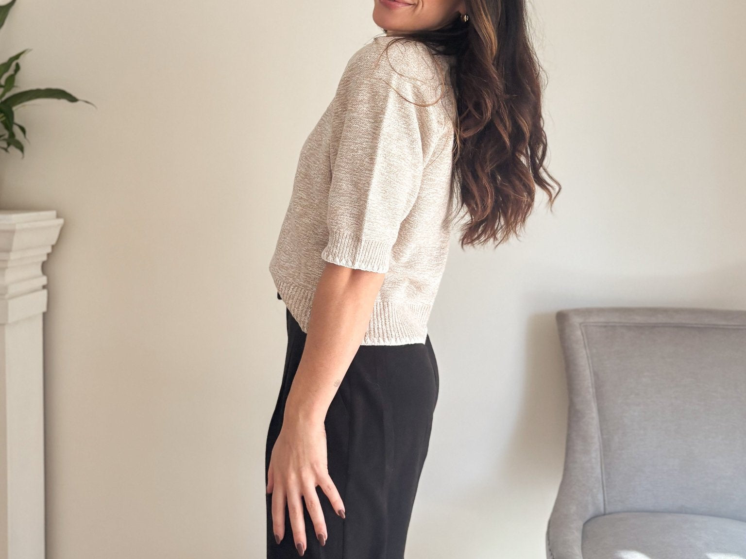 The 'Workday Essential' Contrast Trim Short Sleeve Knit Sweater - Love and Lee Apparel