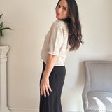 The 'Workday Essential' Contrast Trim Short Sleeve Knit Sweater - Love and Lee Apparel