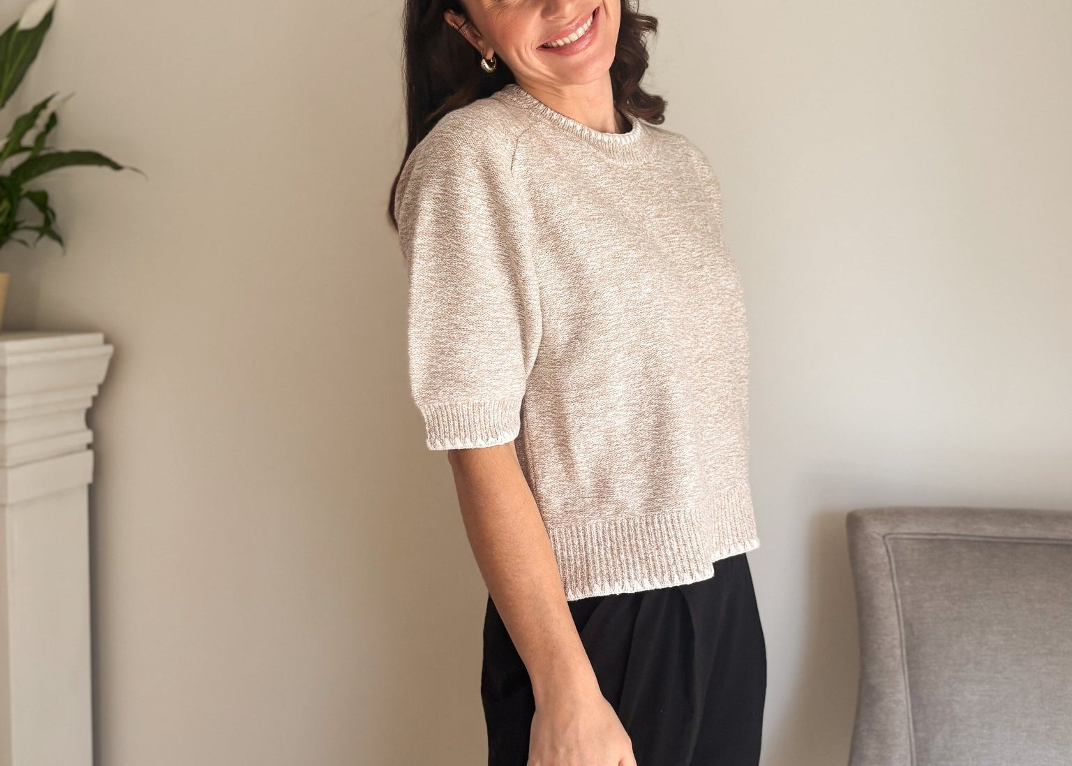 The 'Workday Essential' Contrast Trim Short Sleeve Knit Sweater - Love and Lee Apparel