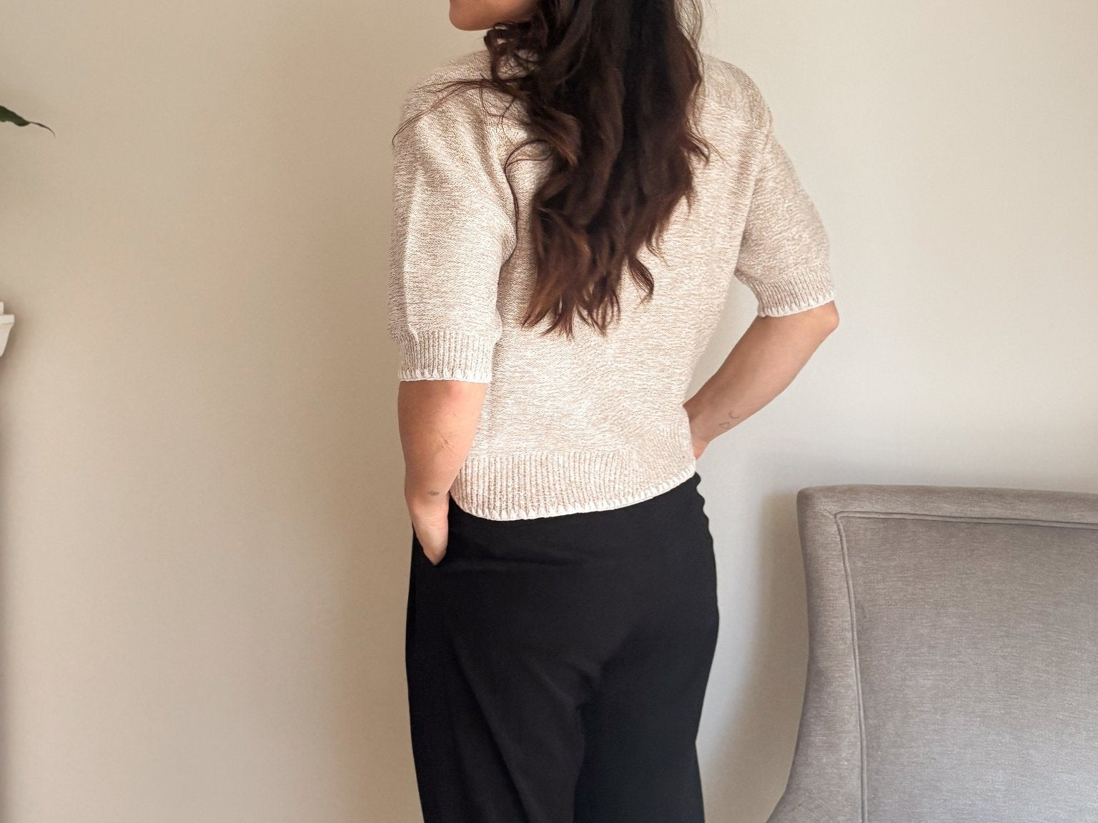The 'Workday Essential' Contrast Trim Short Sleeve Knit Sweater - Love and Lee Apparel