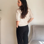 The 'Workday Essential' Contrast Trim Short Sleeve Knit Sweater - Love and Lee Apparel