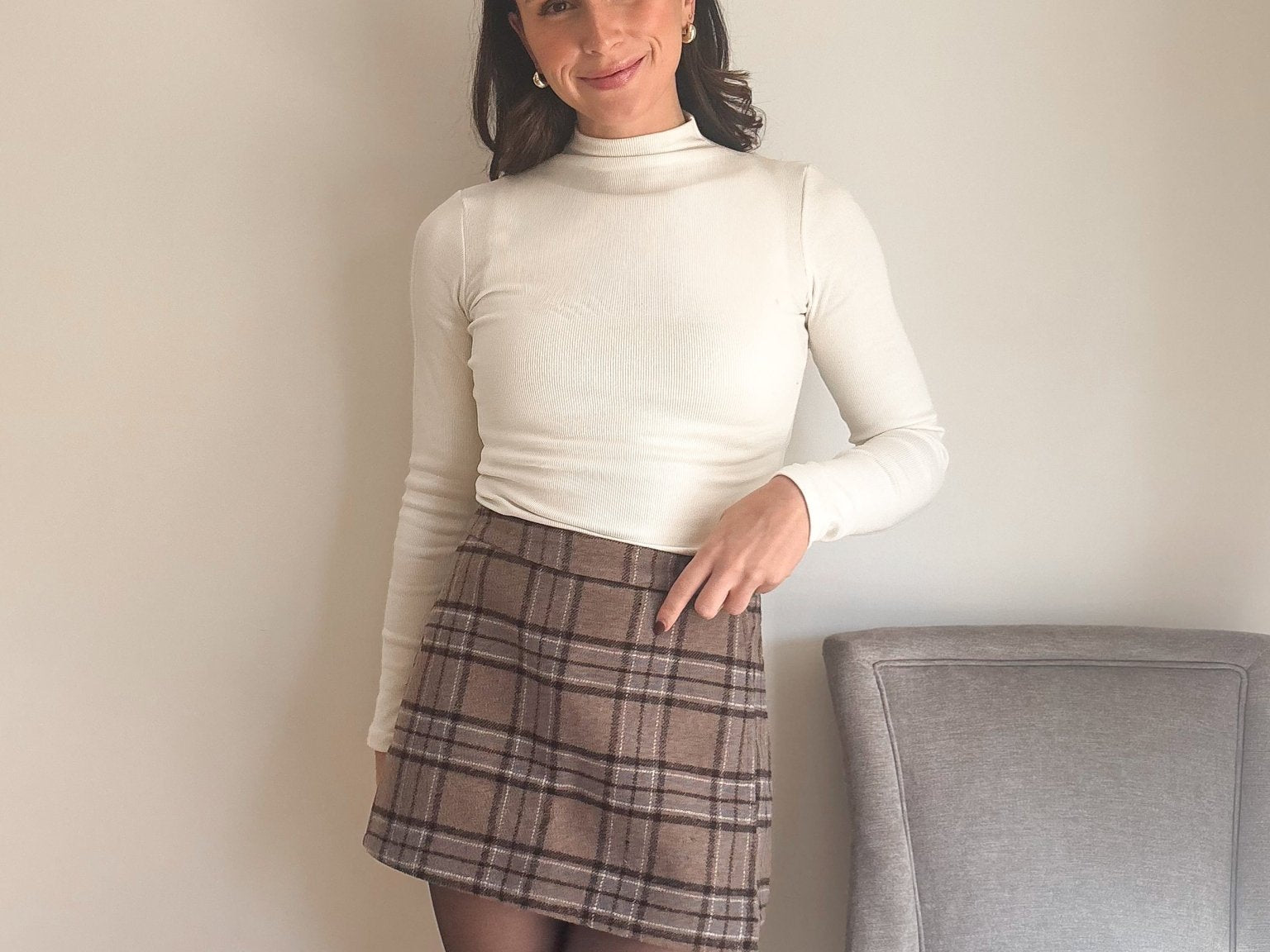 The 'Power Plaid' High Waisted Skirt - Love and Lee Apparel
