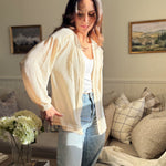 The Kennedy Reverse Stitched Waffle Print Open Front Cardigan - Love and Lee Apparel