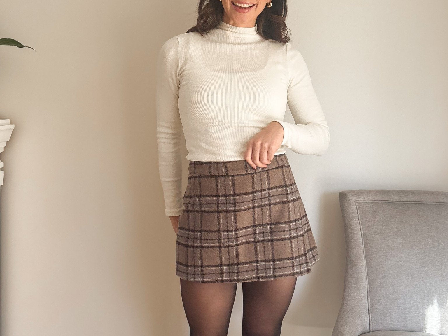 The 'Power Plaid' High Waisted Skirt - Love and Lee Apparel