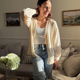 The Kennedy Reverse Stitched Waffle Print Open Front Cardigan - Love and Lee Apparel