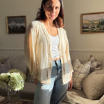 The Kennedy Reverse Stitched Waffle Print Open Front Cardigan - Love and Lee Apparel