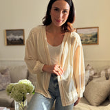 The Kennedy Reverse Stitched Waffle Print Open Front Cardigan - Love and Lee Apparel