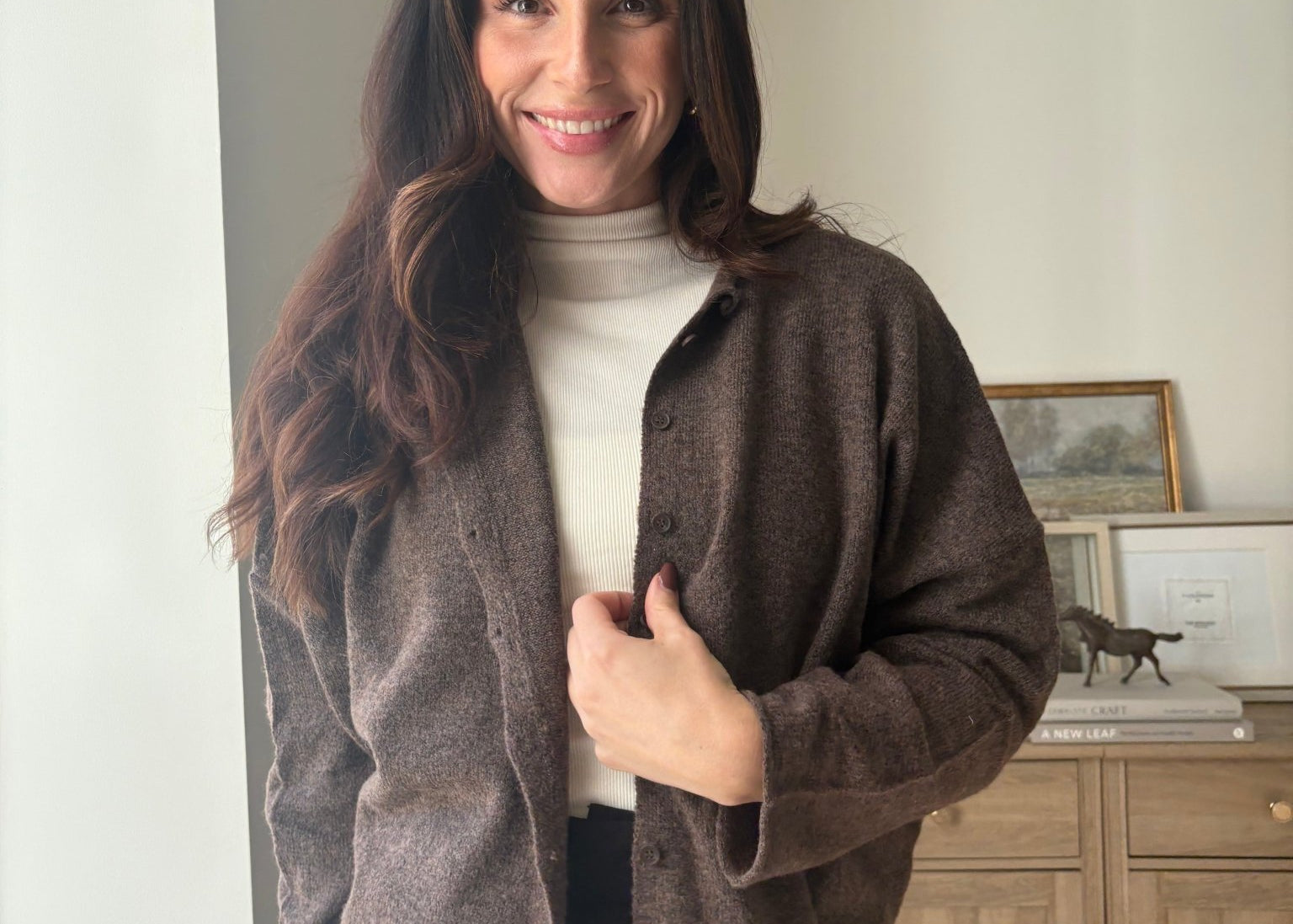 The 'Espresso Hour' Lightweight Button Down Knit Cardigan - Love and Lee Clothing Boutique