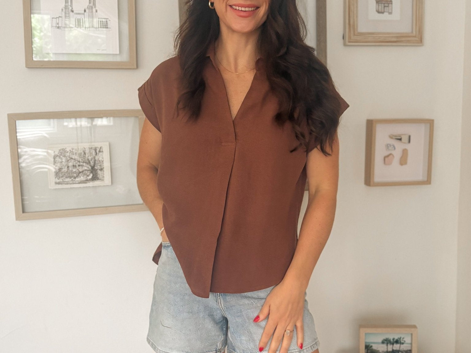 Sandy Beach Short Sleeve Blouse - Love and Lee Apparel