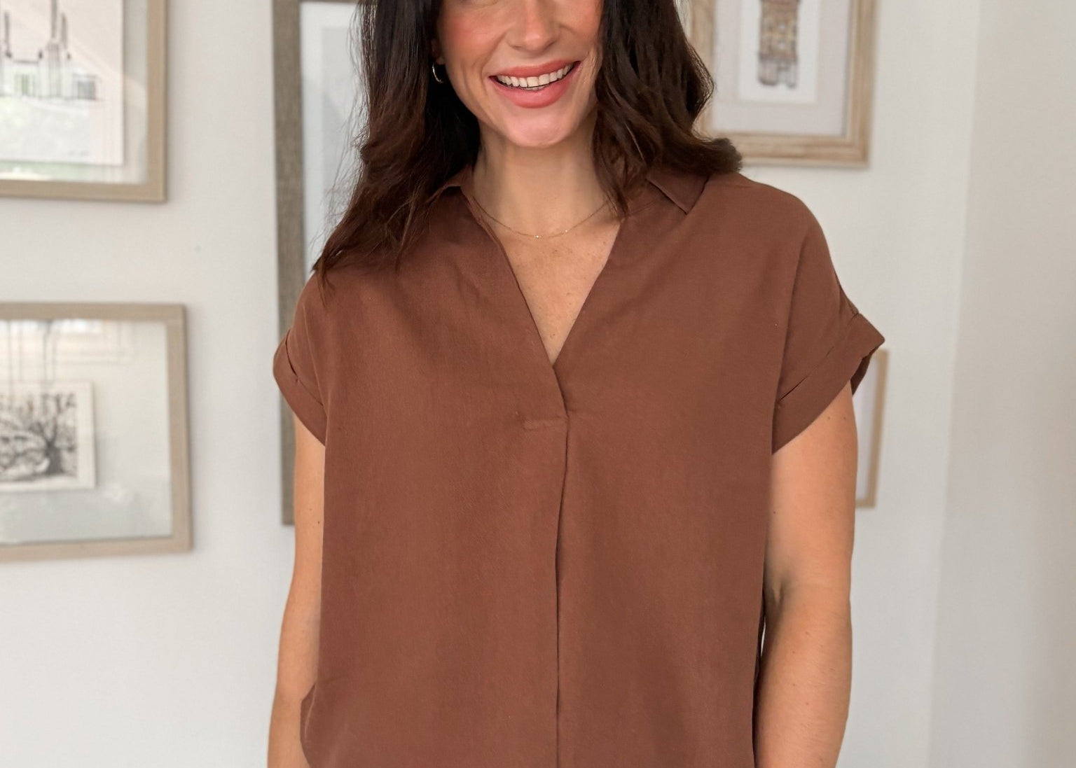 Sandy Beach Short Sleeve Blouse - Love and Lee Apparel