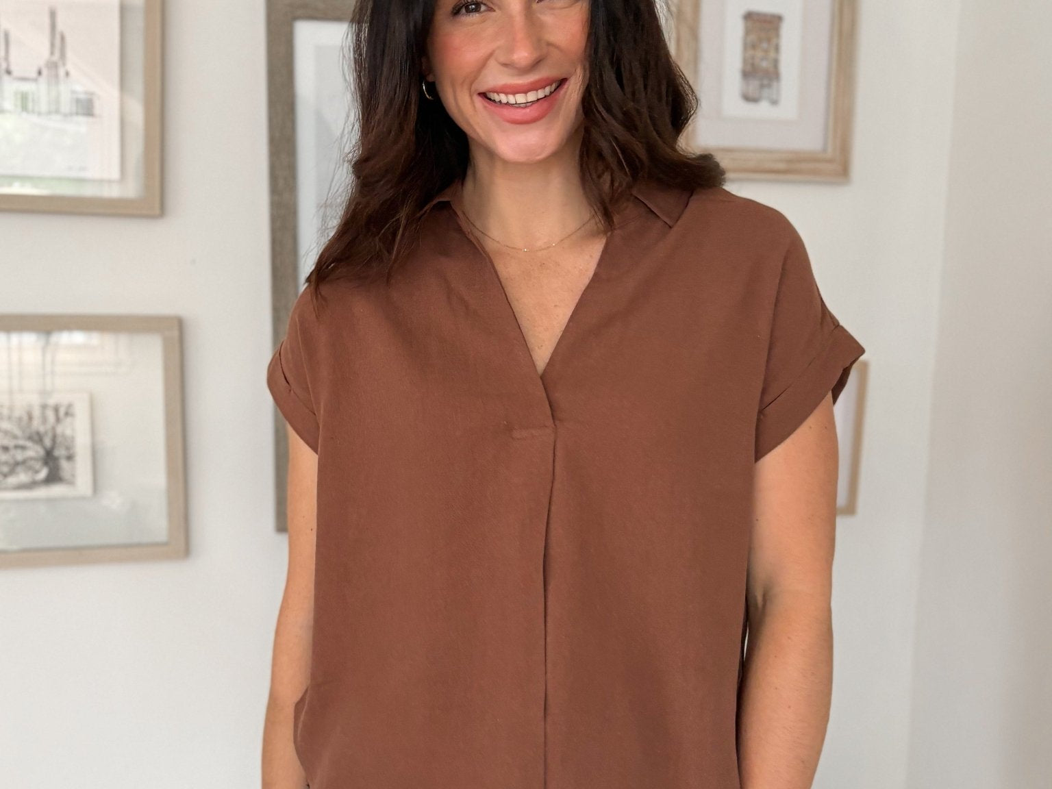 Sandy Beach Short Sleeve Blouse - Love and Lee Apparel