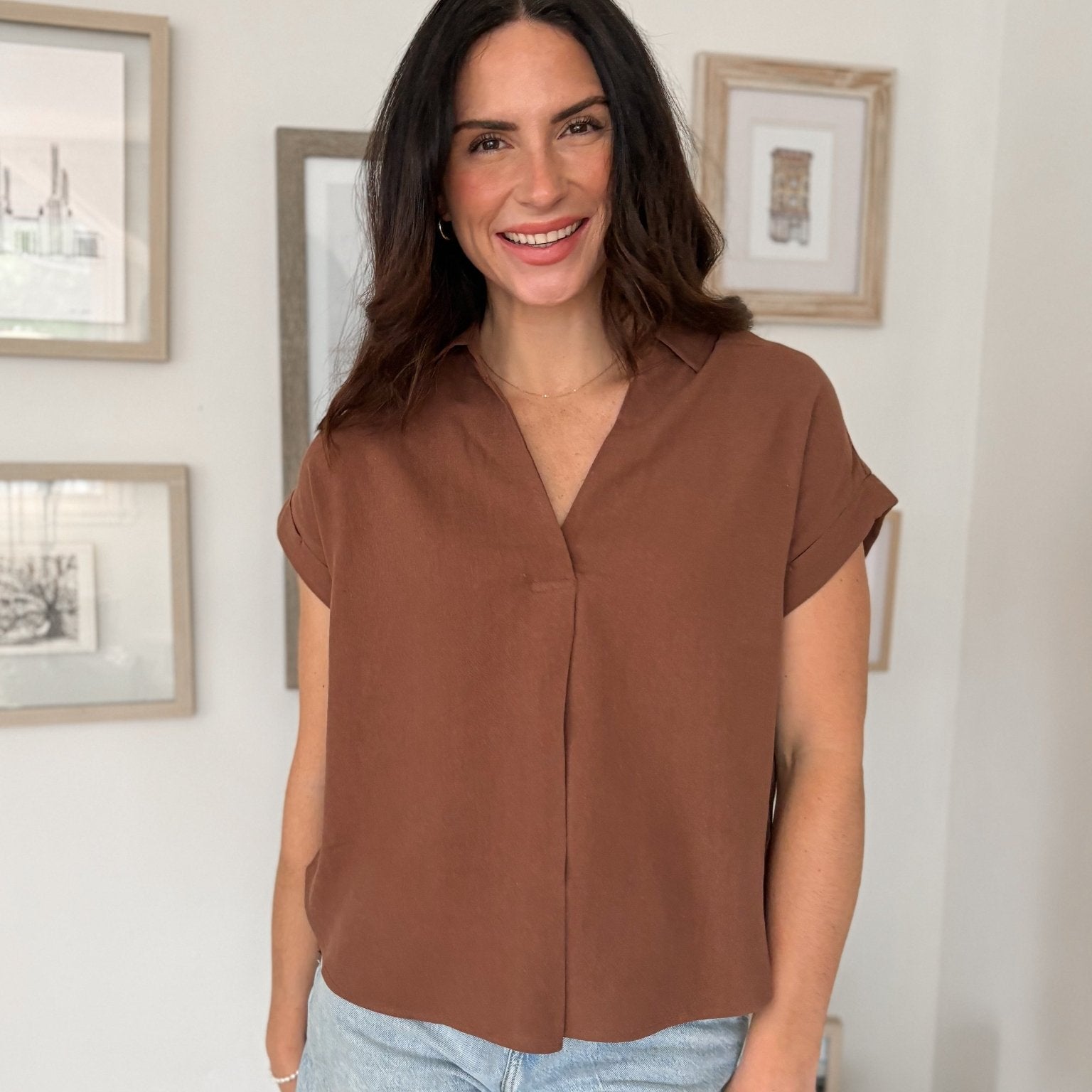 Sandy Beach Short Sleeve Blouse - Love and Lee Apparel