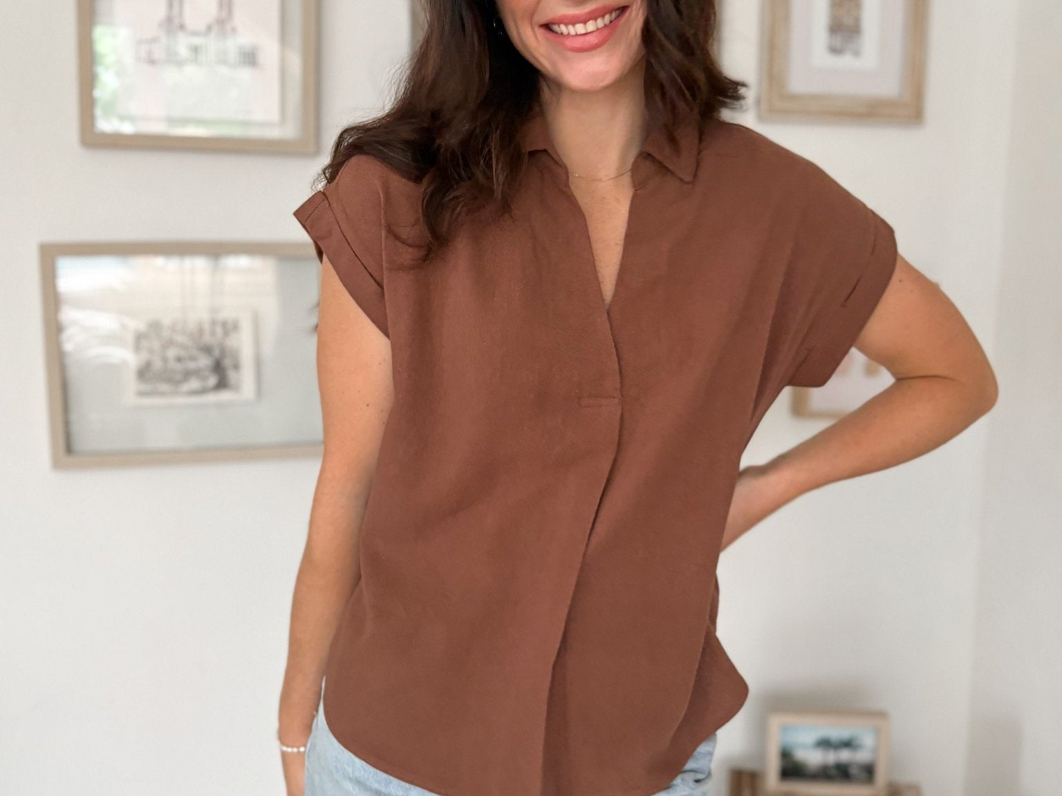Sandy Beach Short Sleeve Blouse - Love and Lee Apparel