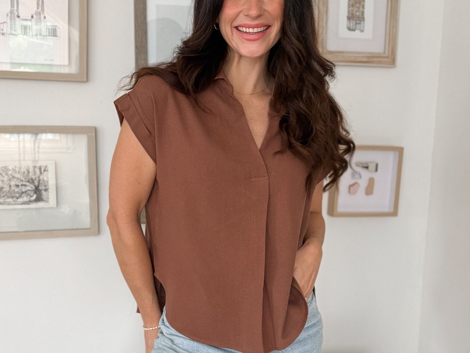 Sandy Beach Short Sleeve Blouse - Love and Lee Apparel