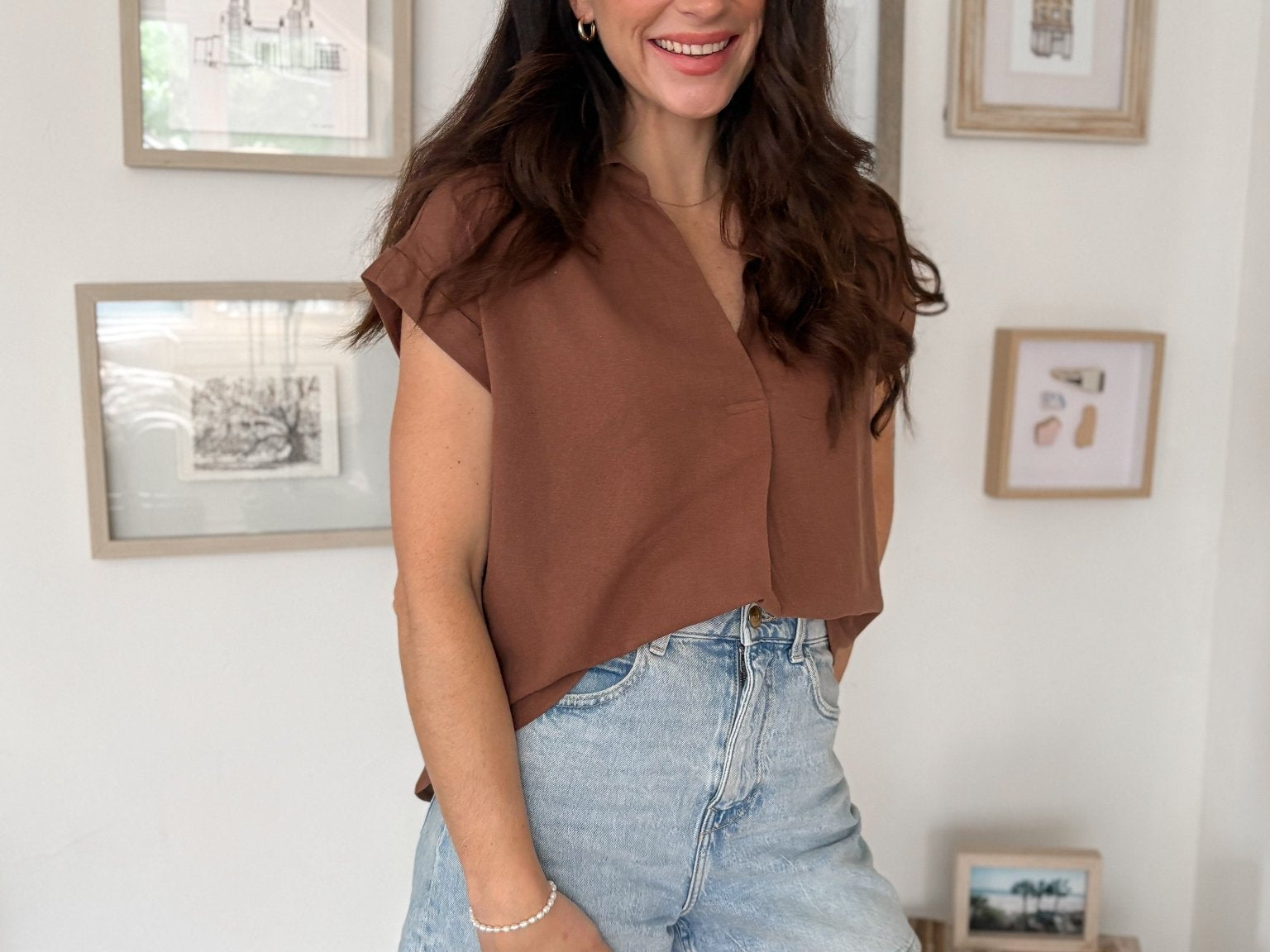 Sandy Beach Short Sleeve Blouse - Love and Lee Apparel
