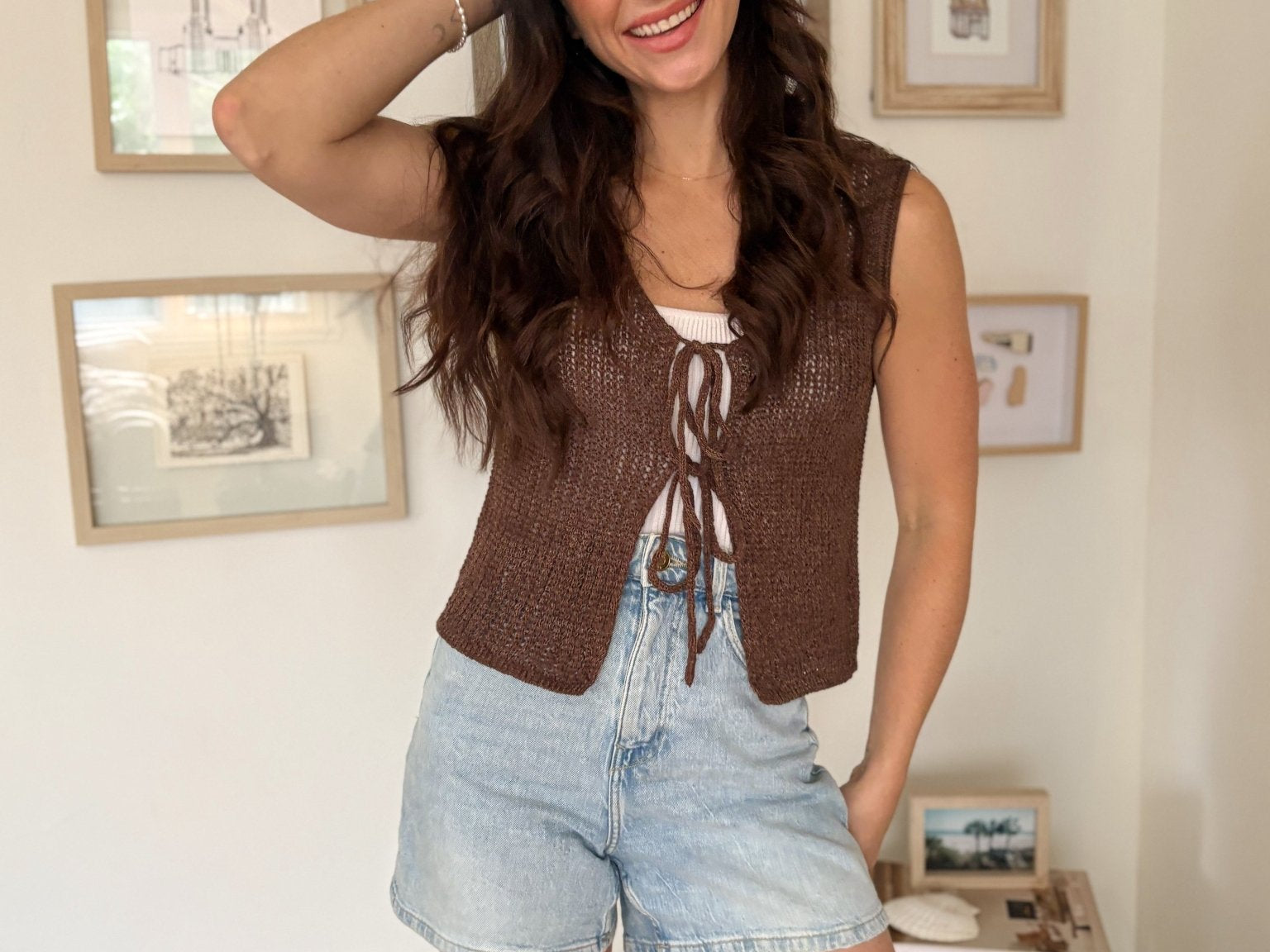 Sail Away Knit Bow Tie Vest - Love and Lee Apparel