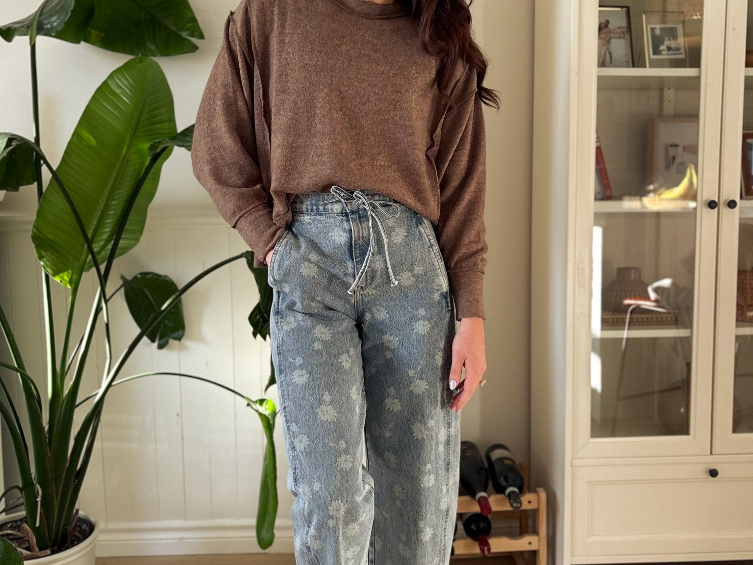 The Rhonda Long Sleeve Round Neck Soft Melange Sweater - Love and Lee Apparel