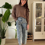 The Rhonda Long Sleeve Round Neck Soft Melange Sweater - Love and Lee Apparel