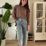 The Rhonda Long Sleeve Round Neck Soft Melange Sweater - Love and Lee Apparel