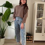 The Rhonda Long Sleeve Round Neck Soft Melange Sweater - Love and Lee Apparel