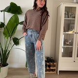 The Rhonda Long Sleeve Round Neck Soft Melange Sweater - Love and Lee Apparel