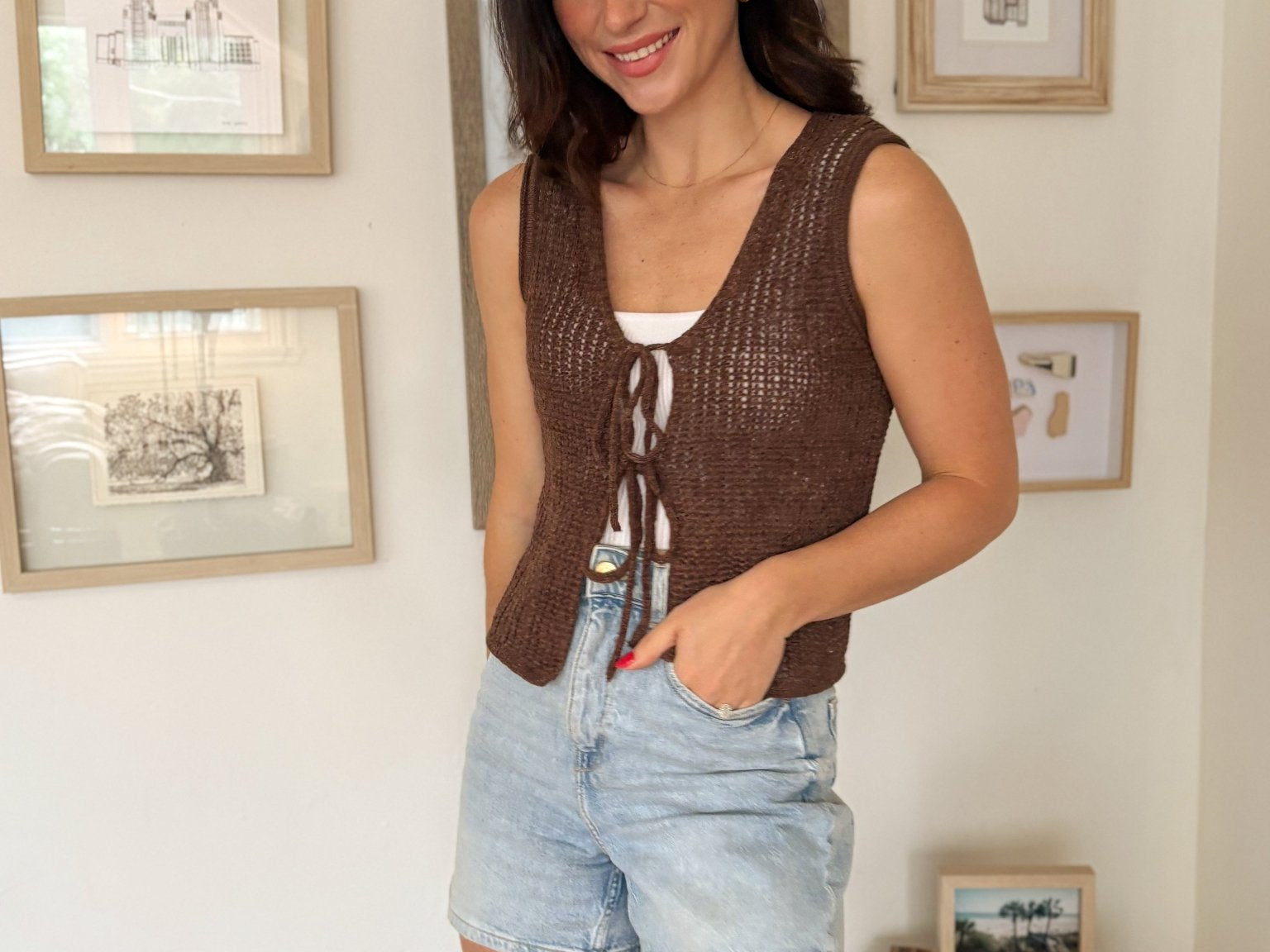 Sail Away Knit Bow Tie Vest - Love and Lee Apparel