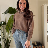 The Rhonda Long Sleeve Round Neck Soft Melange Sweater - Love and Lee Apparel