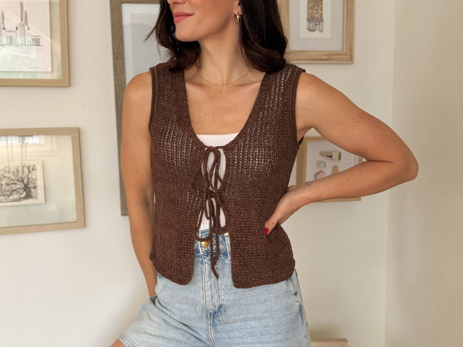 Sail Away Knit Bow Tie Vest - Love and Lee Apparel