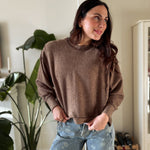 The Rhonda Long Sleeve Round Neck Soft Melange Sweater - Love and Lee Apparel