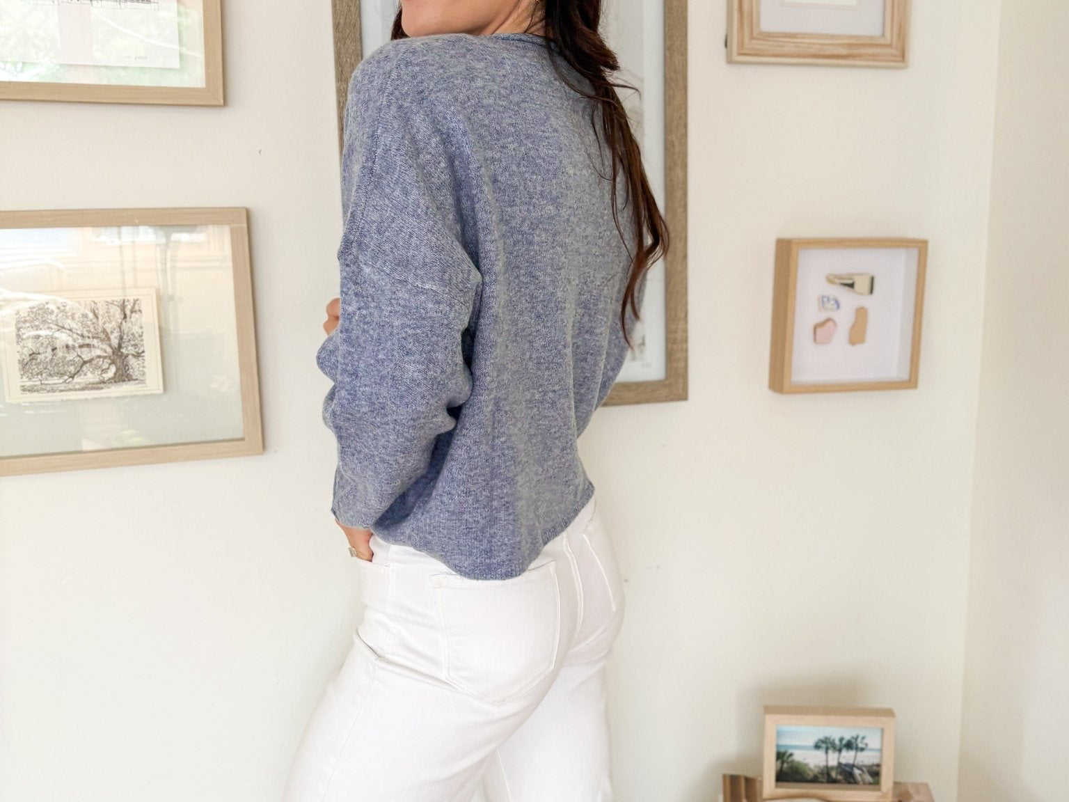 The Marina Lightweight Button Down Knit Cardigan in Dusty Blue - Love and Lee Apparel