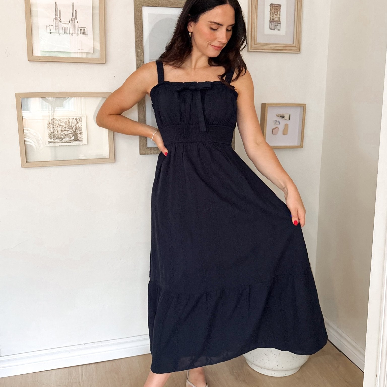 Coastal Current Embroidered Midi Dress - Love and Lee Apparel
