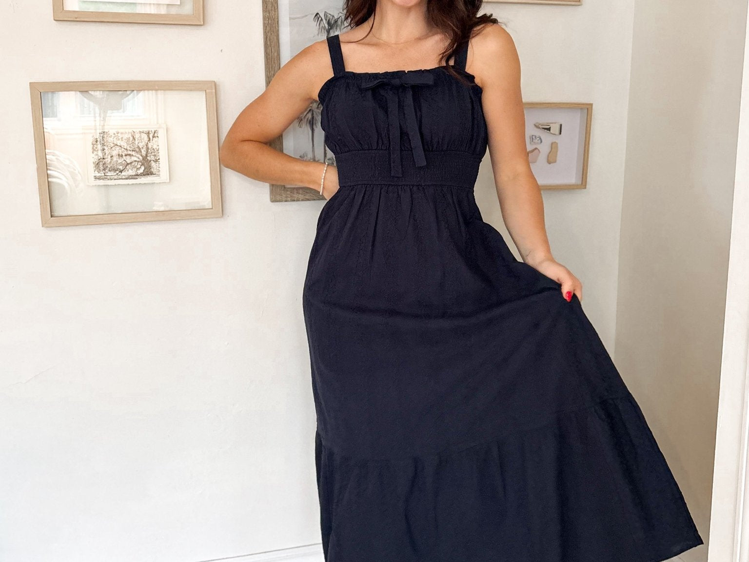 Coastal Current Embroidered Midi Dress - Love and Lee Apparel