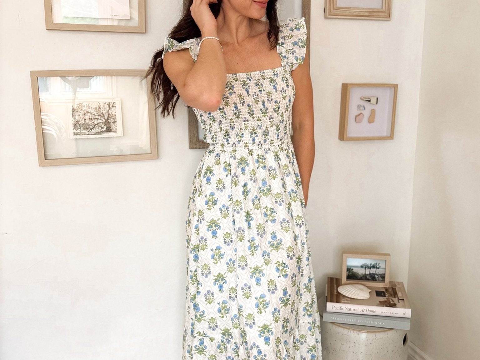 Driftwood Smocked Midi Dress - Love and Lee Apparel