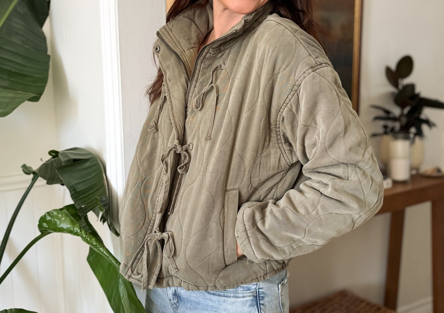 Carla Quilted Shacket with Ties - Love and Lee Apparel