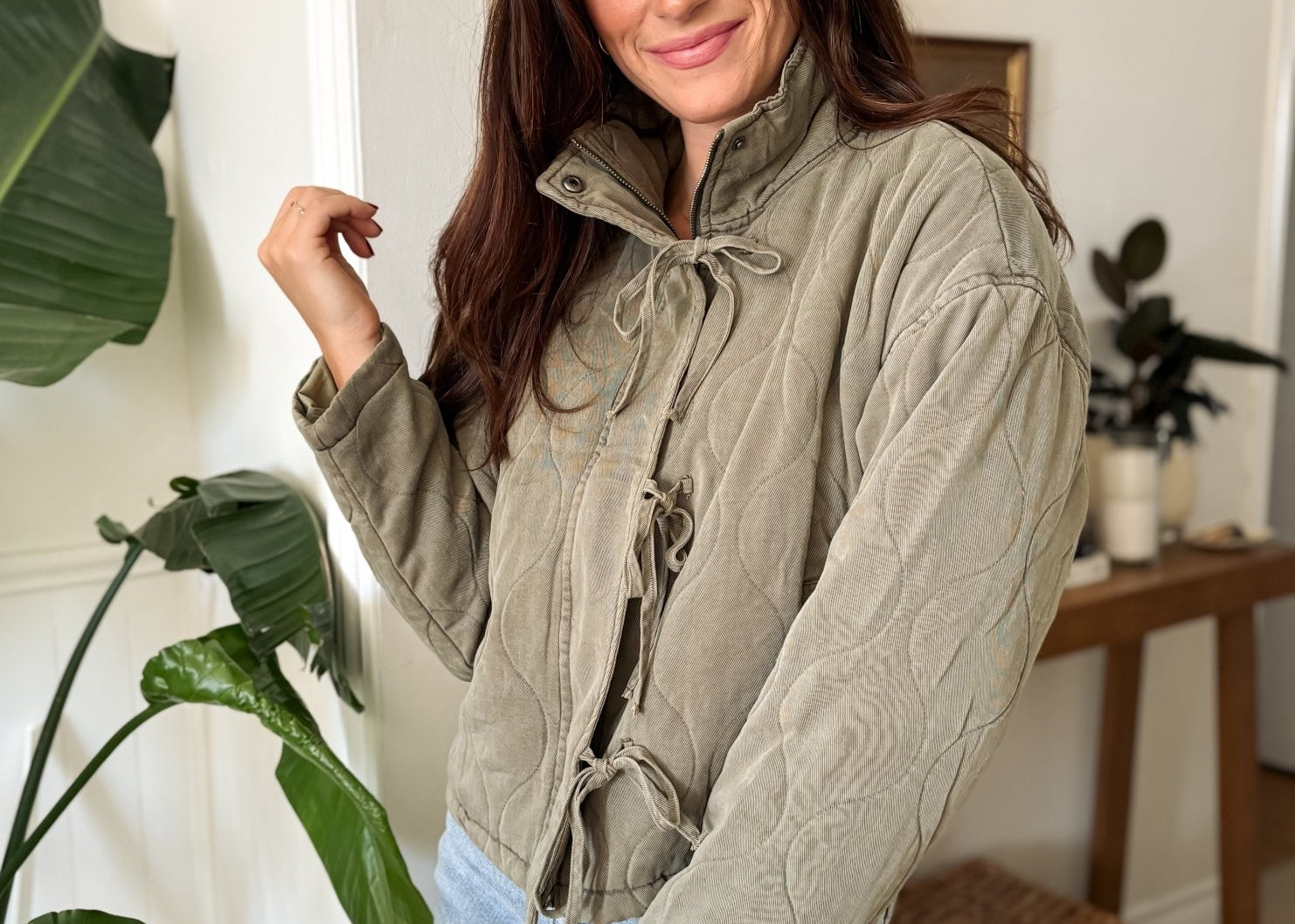Carla Quilted Shacket with Ties - Love and Lee Apparel