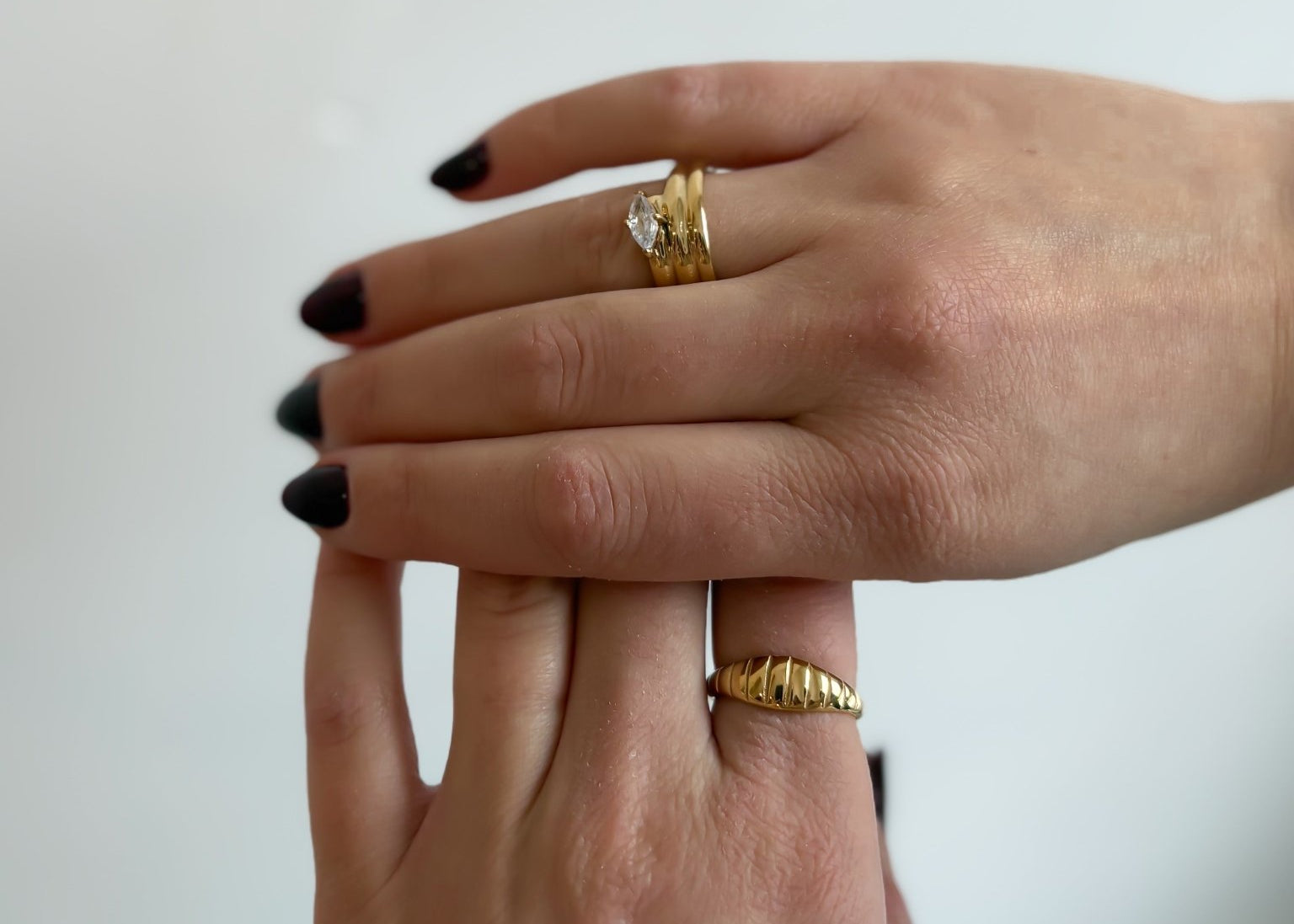 Stacked Zircon 18K Gold Plated Ring - Love and Lee Apparel