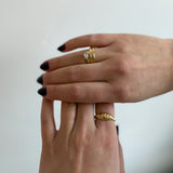 Stacked Zircon 18K Gold Plated Ring - Love and Lee Apparel