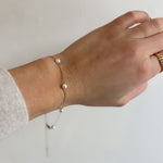 Pearl Bracelet with Dainty Gold Chain in 18K Gold Plated Steel - Love and Lee Apparel