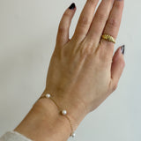 Pearl Bracelet with Dainty Gold Chain in 18K Gold Plated Steel - Love and Lee Apparel