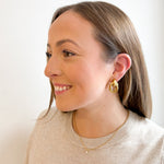 Duo Style Chain Necklace with Rhinestone Pendant - 18K Gold Plated Steel - Love and Lee Apparel