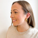 Duo Style Chain Necklace with Rhinestone Pendant - 18K Gold Plated Steel - Love and Lee Apparel