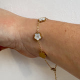 Clover & Opal Bracelet in 18K Gold Plated - Love and Lee Apparel