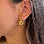 Large Chunky Dome Hoop Earrings - 18K Gold Plated - Love and Lee Apparel