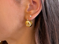 Large Chunky Dome Hoop Earrings - 18K Gold Plated - Love and Lee Apparel